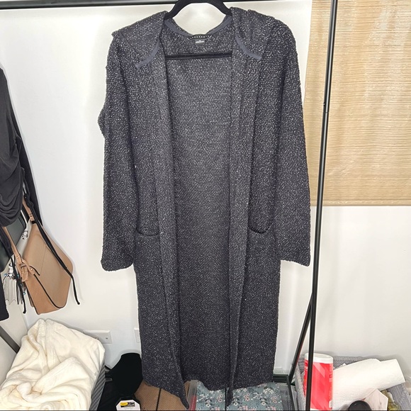 Sanctuary Maxwell Hooded Long Grey Cardigan Sweater - Picture 2 of 12